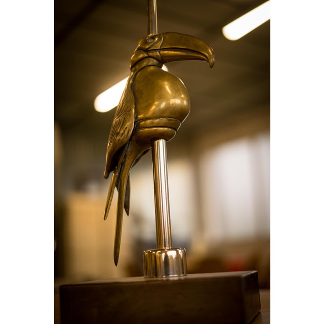 Bronze Toucan Table Lamp by Duval Brasseur, 1970 For Sale - Image 3 of 7