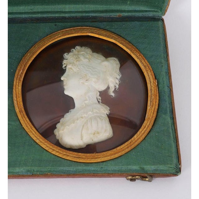 Gold Antique Framed Grand Tour Wax Portrait Reliefs, 19th Century, Set of 2 For Sale - Image 8 of 13