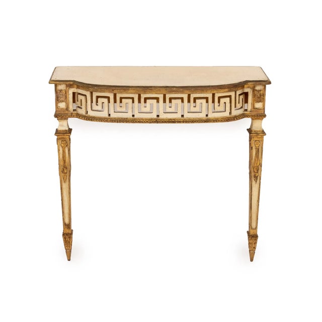 Late 20th Century Italian Neoclassical Style Painted Console Table` For Sale - Image 4 of 6