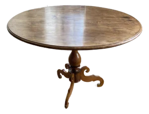 19th Century English Hand-Carved Pedestal Table