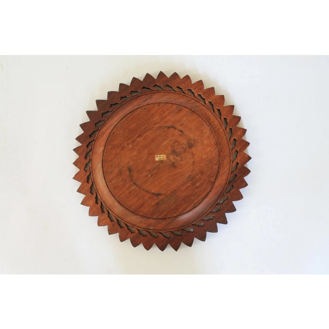 Wood Vintage Hand Carved Wood Plate For Sale - Image 7 of 8