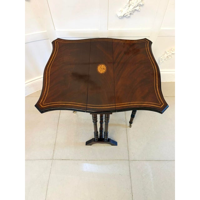 Antique Mahogany Occasional Table with Satinwood Inlay from Sutherland, 1900 For Sale - Image 11 of 13