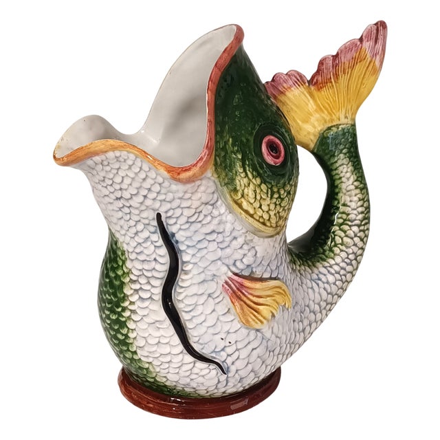 Fish-Shaped Ceramic Jug, 1970s For Sale