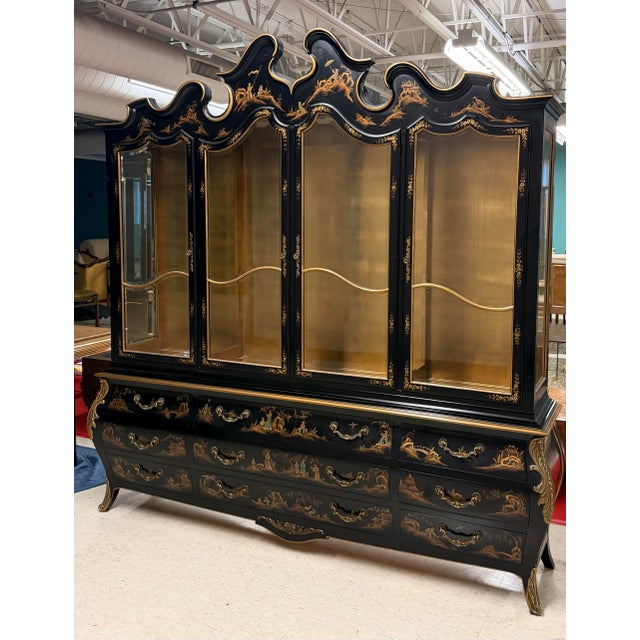 Monumental Chinoiserie China/Display Cabinet From Union National For Sale - Image 10 of 11