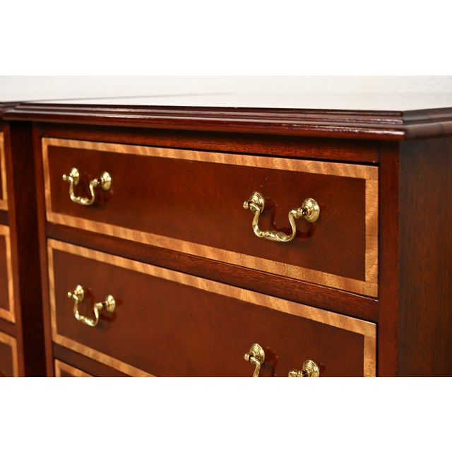 Baker Furniture Georgian Banded Mahogany Bedside Chests, Pair For Sale - Image 11 of 17