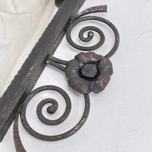 Art Deco Wall Lamps in Wrought Iron from Degué, 1930s, Set of 2 For Sale - Image 9 of 10