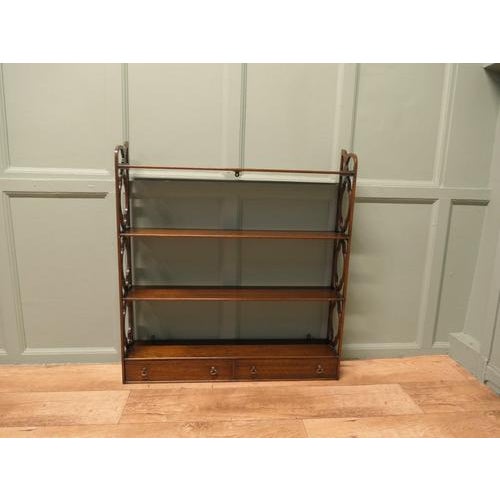 1960s Georgian Style Wall Hanging Shelf with Drawers, 1960 For Sale - Image 5 of 6