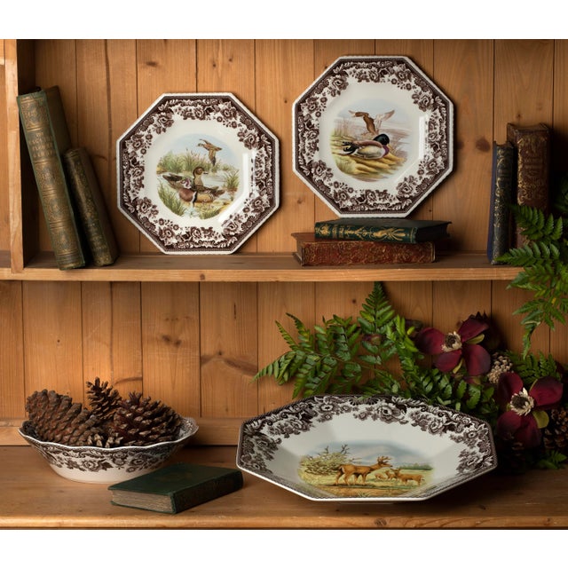 Spode Spode Woodland Octagonal Plate 9.5", Turkey For Sale - Image 4 of 5