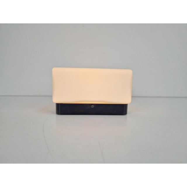 Vintage Bauhaus Ceiling Lamp with White Glass Bakelite, 1960s For Sale - Image 6 of 8