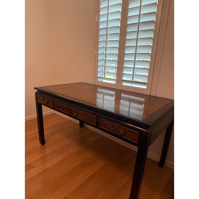 Large Chin Hua Desk beautiful burled wood.