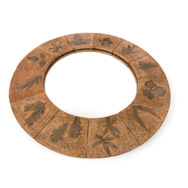 Terracotta Botanical Tile Mirror in the Style of Roger Capron, France For Sale - Image 10 of 13