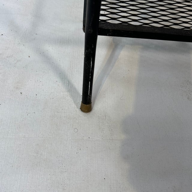 Mid Century Formica Top Iron Mesh Student Desk Built in Lamp With Matching Chair For Sale - Image 12 of 12