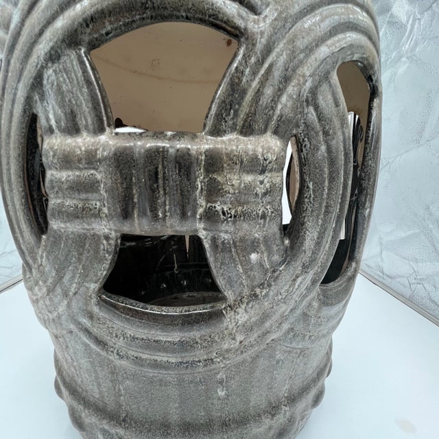 Ceramic Vintage Chinoiserie Lucky Coins Glazed Ceramic Drum Seat For Sale - Image 7 of 12