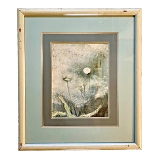 Vintage Floral Watercolor Painting "Mountain Mist" by Mona Royer Framed For Sale