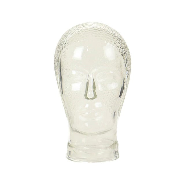 Vintage Glass Display Head, 1960s For Sale - Image 12 of 12