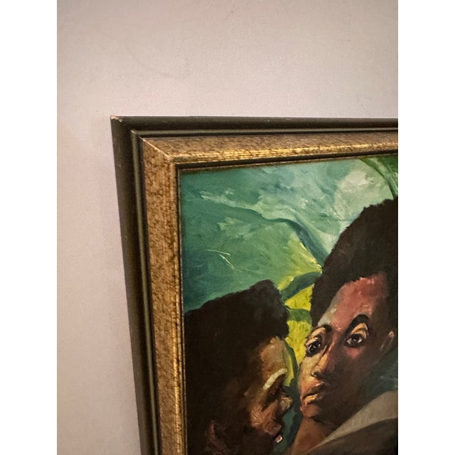 Boho Chic Vintage Portrait Painting For Sale - Image 3 of 8