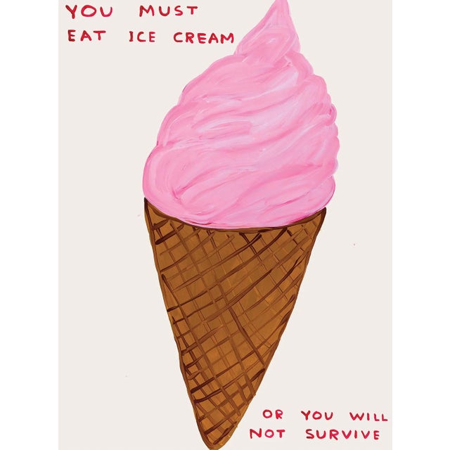 Contemporary David Shrigley You Must Eat Ice Cream Official Poster For Sale - Image 3 of 3