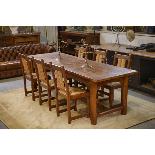 Large Elm Farmhouse Table, 1950s, in Very Good conditions. Designed 1950 to 1959