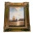 Original Marine Oil Painting, Fishing Boat Beached at Low Tide, in Gilt Frame For Sale