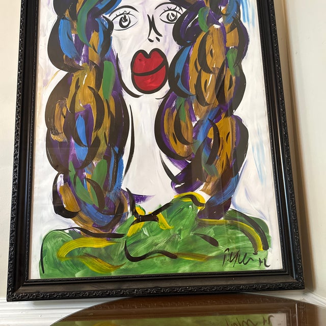 Wood 1970s Original Peter Keil Abstract Painting ~ Framed For Sale - Image 7 of 12