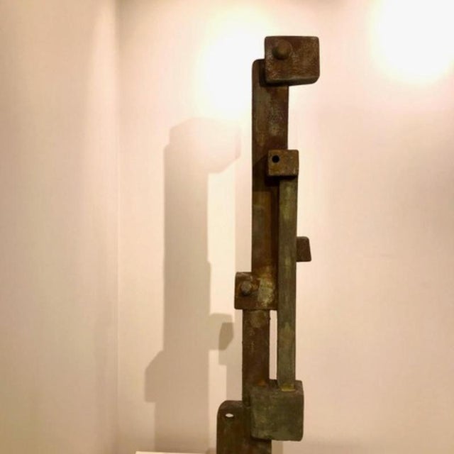 Lime Concrete and Cray Totem 130 by Frederic Texier For Sale - Image 8 of 9