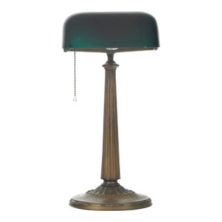 Antique 1910s Emeralite Banker's Desk Lamp For Sale