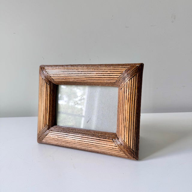 Mid-Century Modern Bamboo Reed Picture Frame: Fits 6" X 4" For Sale - Image 3 of 4