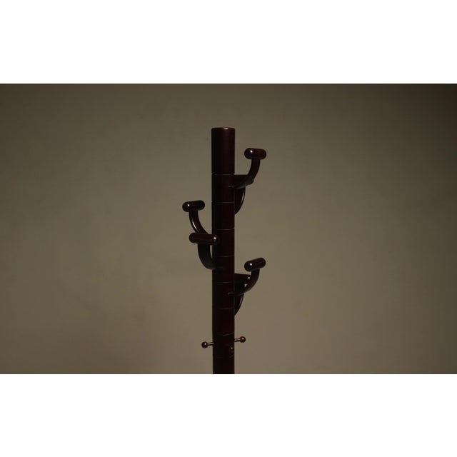 Mid-Century Modern Stained Ash and Travertine Coat Stand in the style of Ettore Sottsass, 1980s For Sale - Image 3 of 10