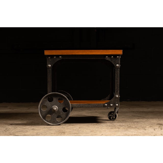 Late 20th Century Late 20th Century Contemporary Industrial Style Steel Side Table For Sale - Image 5 of 8