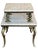 Carrera marble and gilded brass two tier side table, France circa 1940's. Gorgeous Hollywood Regency style table featuring...