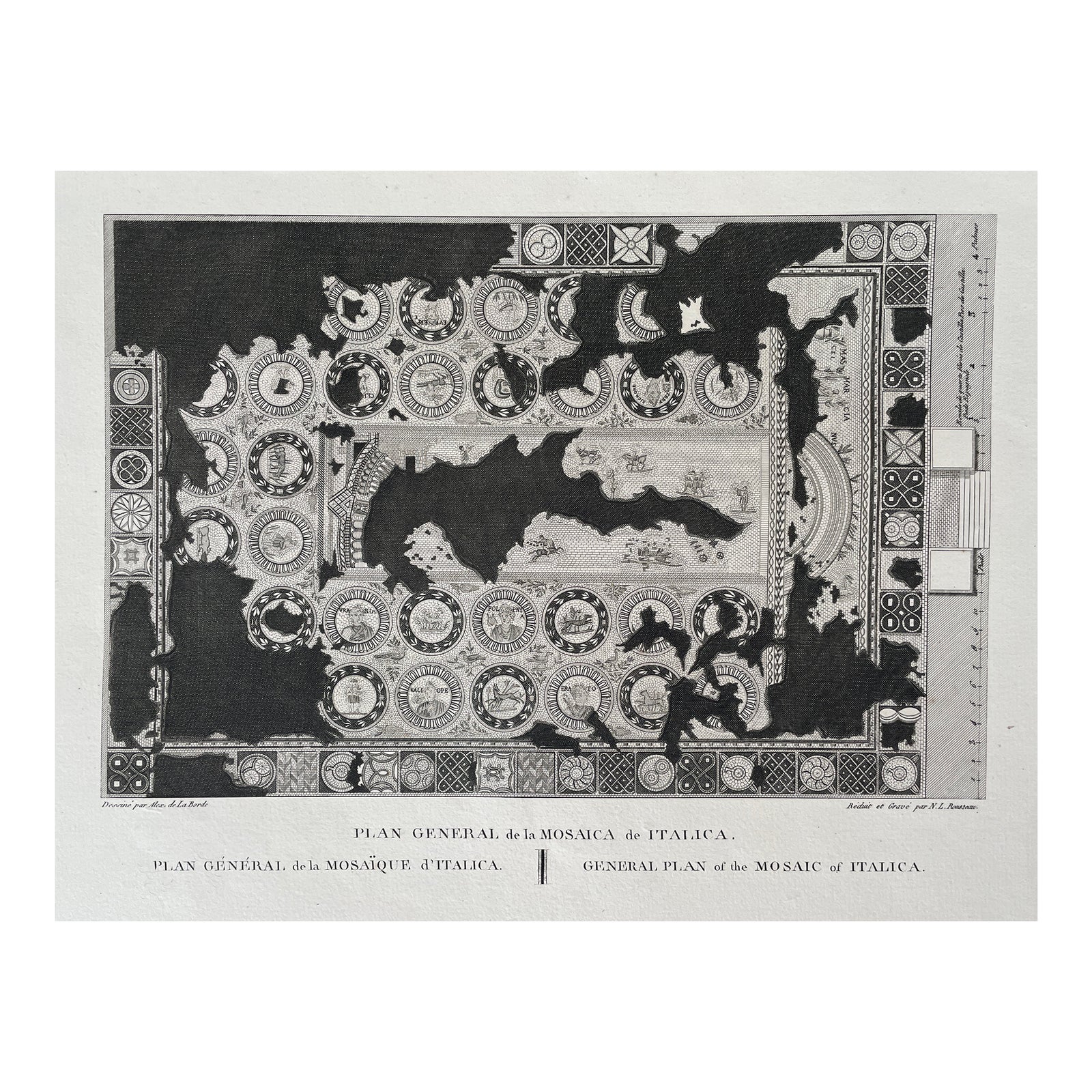 1822 Italian Mosaic Ruin Engraving by LaBorde | Chairish