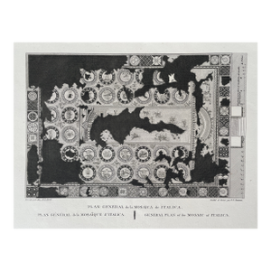 1822 Italian Mosaic Ruin Engraving by LaBorde