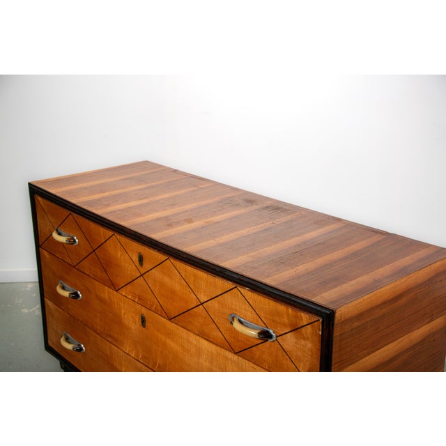 1940s Italian Chest of Drawers in Teak with Faux Bone Handles, 1940 For Sale - Image 5 of 18