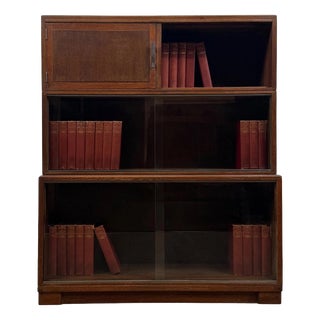 Antique Early 20th Century English Glazed Oak Display Cabinet from Minty LTD For Sale