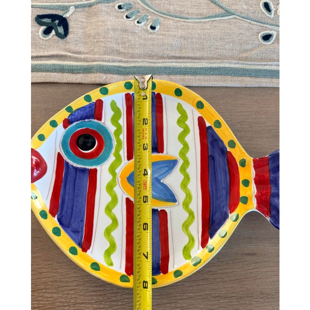 2010s Vietri Italian Fish Dish Colorful Serveware For Sale - Image 5 of 7
