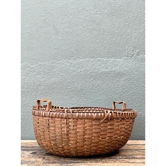 Vintage Shaker Style Rattan Basket For Sale - Image 11 of 12