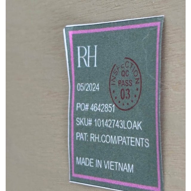 2020s Rh (Restoration Hardware) 4-Door Media Console Byron Collection – Light Oak / Brass For Sale - Image 5 of 6