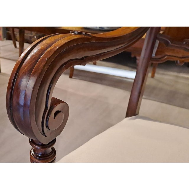 Wood Genoa Walnut Armchairs, 1800s, Set of 4 For Sale - Image 7 of 8