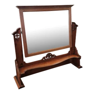 Antique Barbers Cheval Shave Mirror Counter Top Mirror