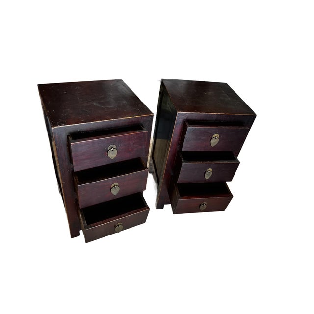 1920s Pair of Small Chinese Nightstands For Sale - Image 10 of 10