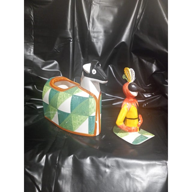 Harlequin Teapot from Cerámicas Benlloch, Manises Spain, 1999, Set of 2 For Sale - Image 6 of 8
