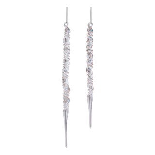 Glass Icicle Ornament Set of 6  9.75" & 11.5" For Sale