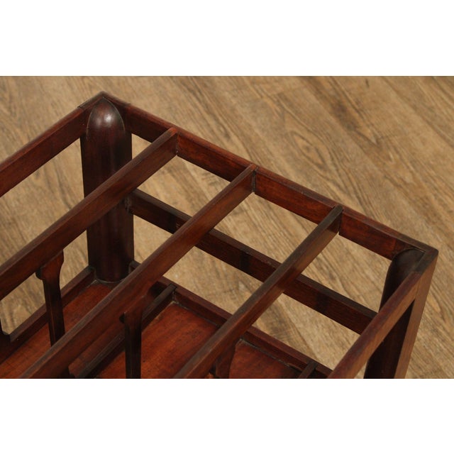 Wood Antique English Regency Mahogany Canterbury For Sale - Image 7 of 12