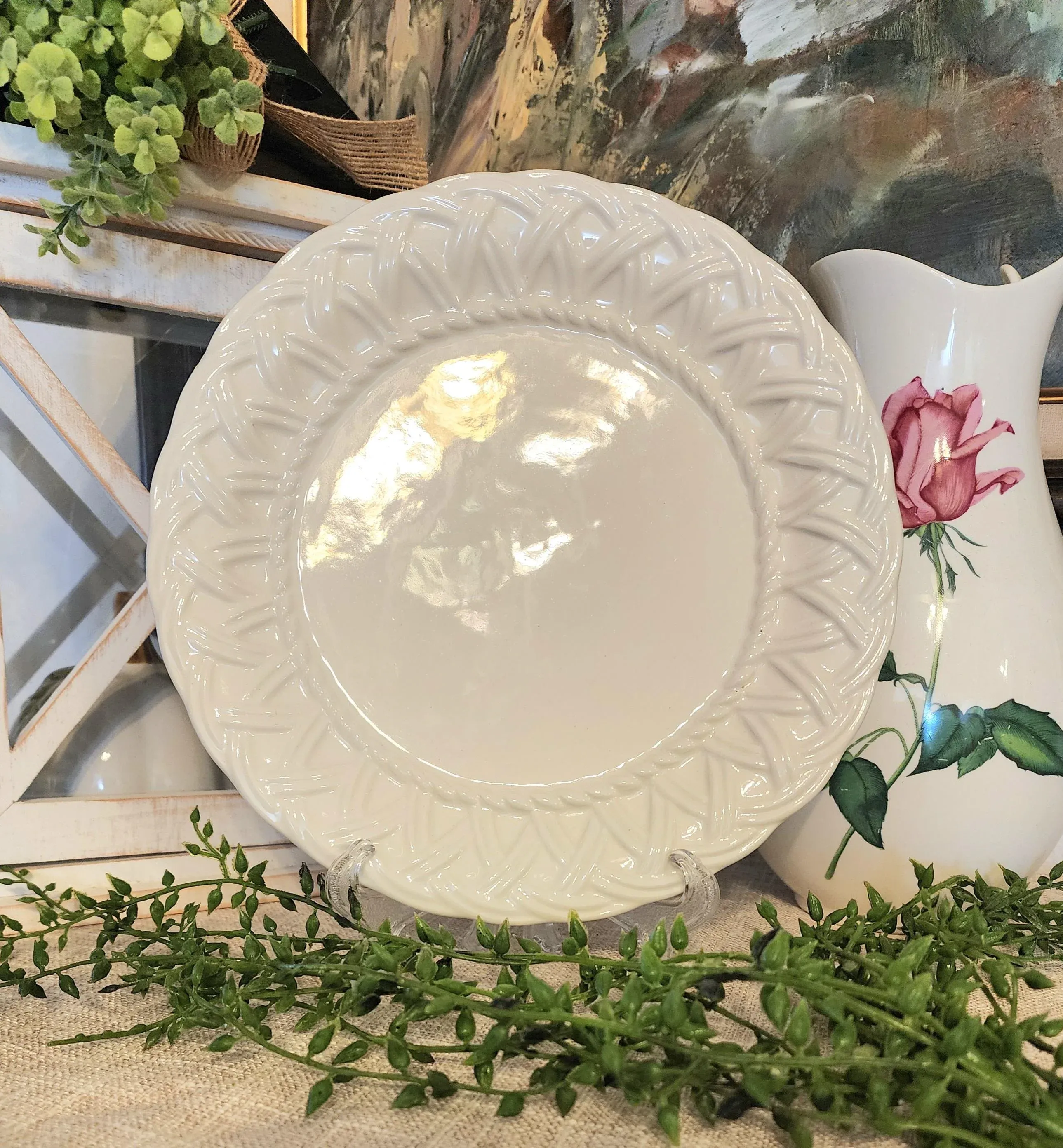 2000's Tiffany & Co. White Woven Salad Plates - Set of 14 | Chairish