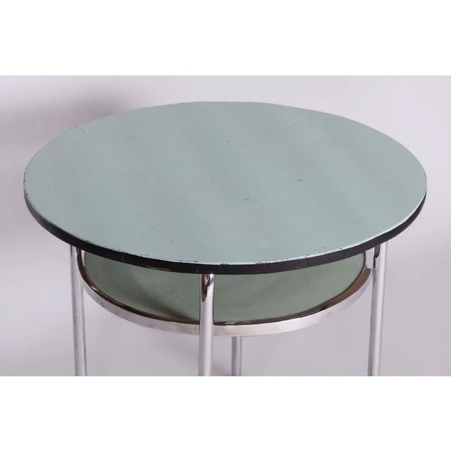 Bauhaus Small Czech Bauhaus Round Side Table in Chrome, 1930s For Sale - Image 3 of 9