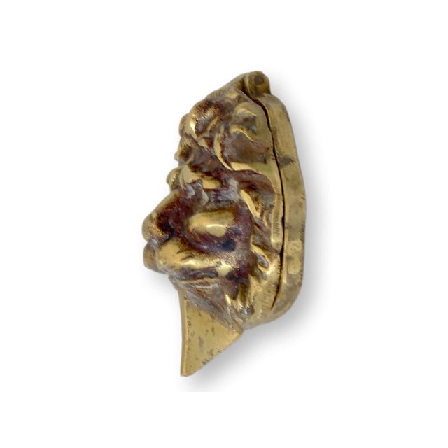 English English Brass Lion Head Door Knocker For Sale - Image 3 of 4