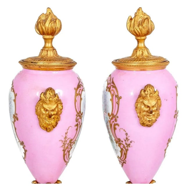 Late 19th Century Louis XVI Style Gilt Bronze Sevres Clock Set, 3 For Sale - Image 5 of 5