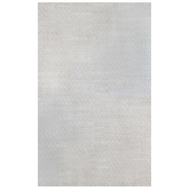 Large Contemporary Geometric Knotted Lambswool Rug by Doris Leslie Blau For Sale