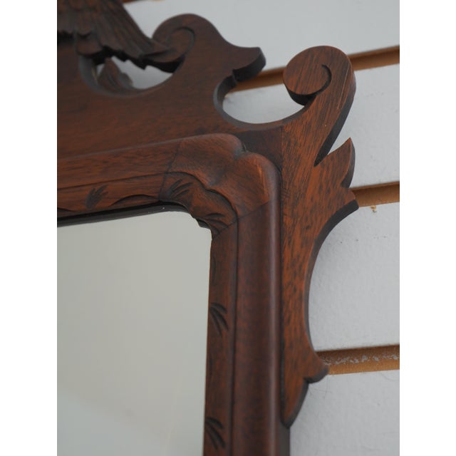 Vintage Eagle Carved Frame Chippendale Mahogany Mirror For Sale - Image 4 of 10