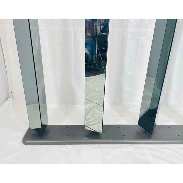 1980s Architectural Mirrored Room Divider by Edra With Rotating Triangular Panels For Sale - Image 9 of 15